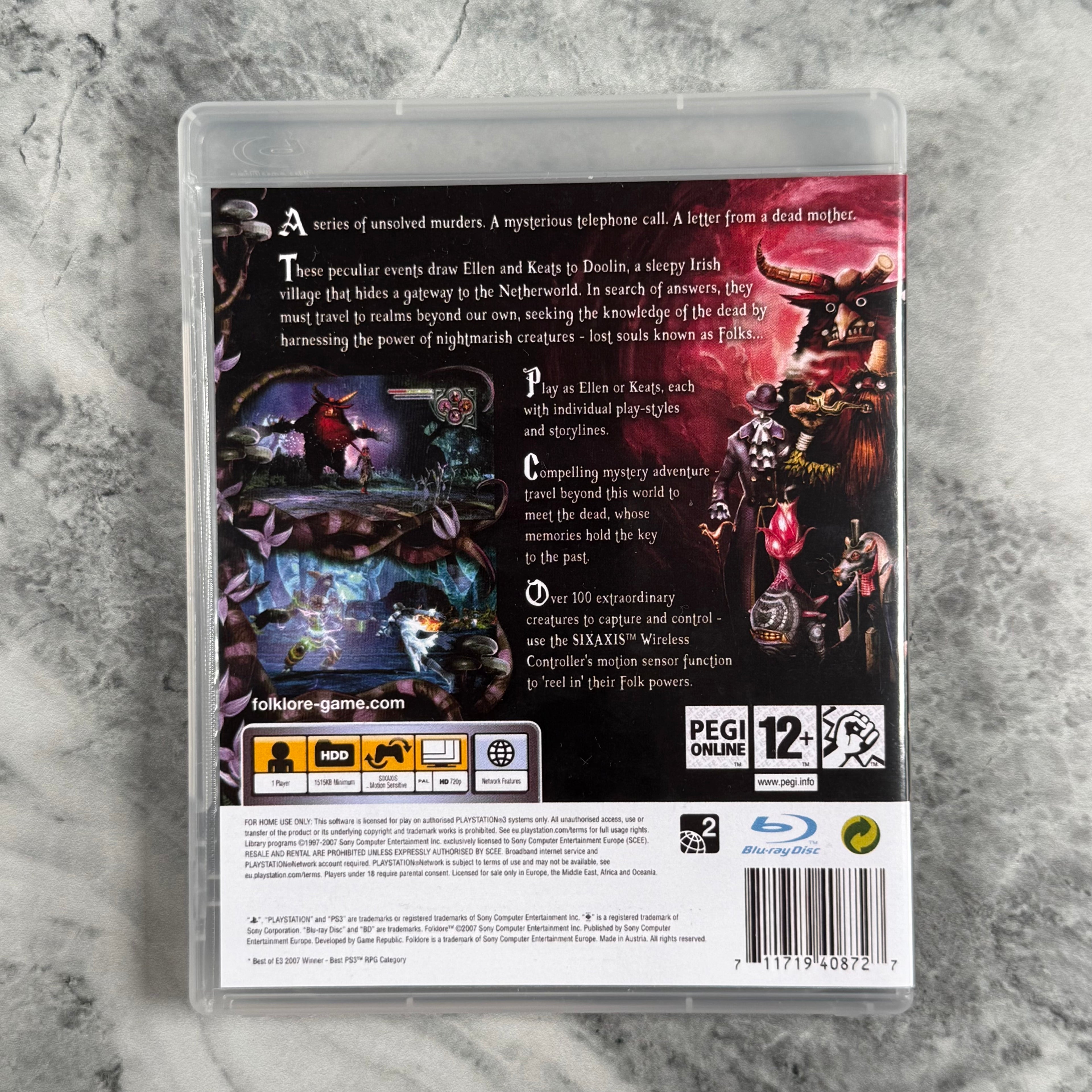 Folklore Sony PlayStation 3 PS3 Replacement Case NO GAME