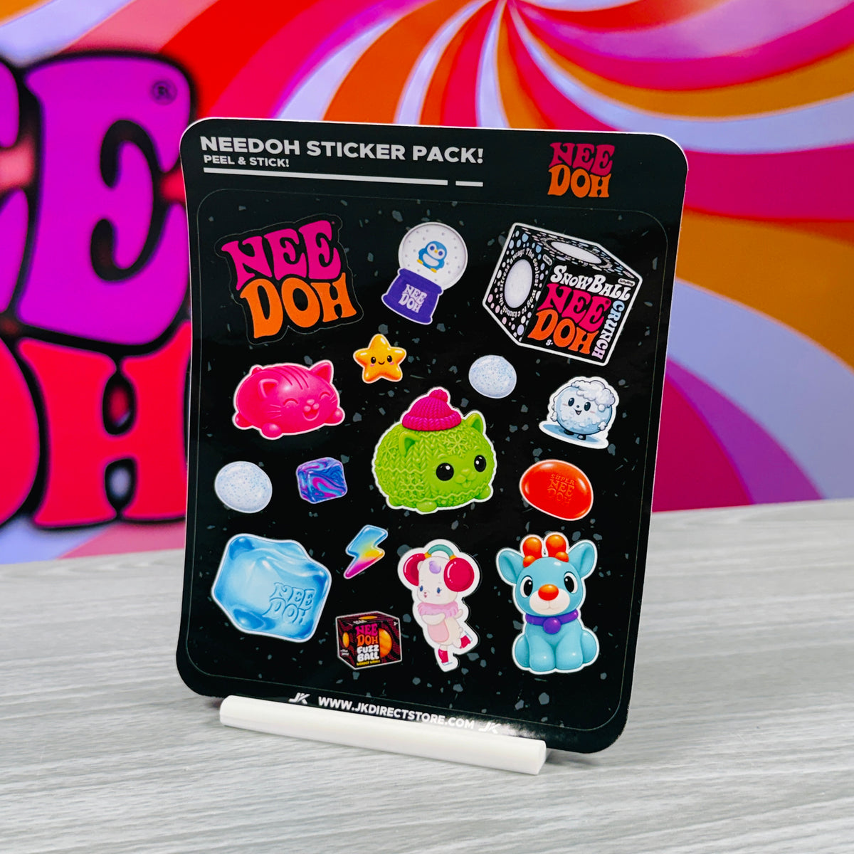 Needoh Snowball Crunch Bundle w/ Sticker Pack