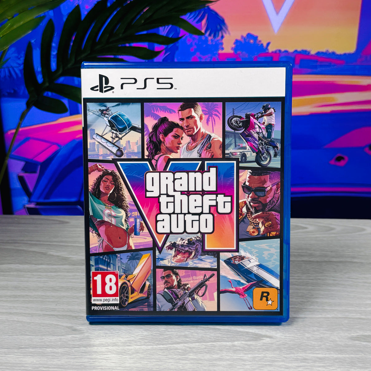 Grand Theft Auto VI (GTA 6) – Custom Replica PS5 Case & Display Disc