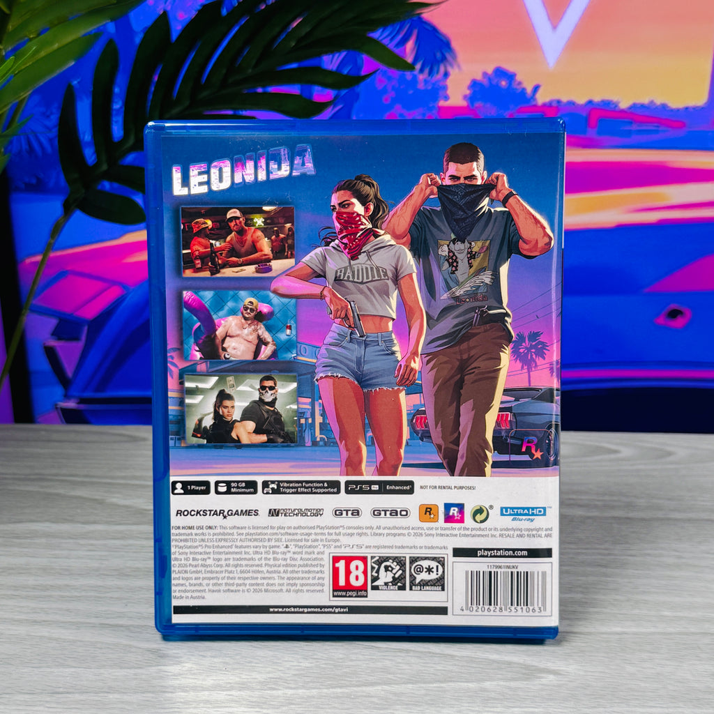 Grand Theft Auto VI (GTA 6) – Custom Replica PS5 Case & Display Disc