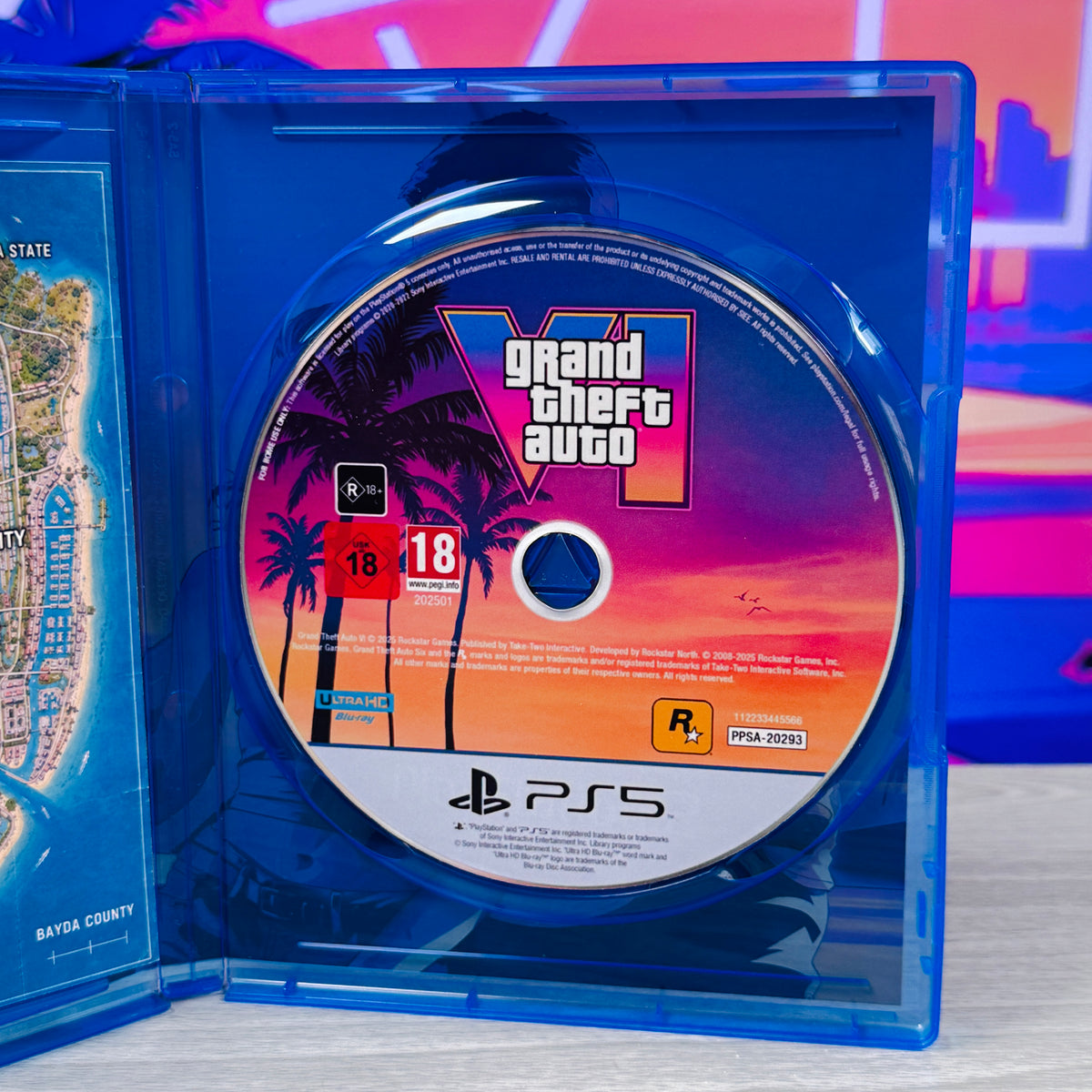 Grand Theft Auto VI (GTA 6) – Custom Replica PS5 Case & Display Disc