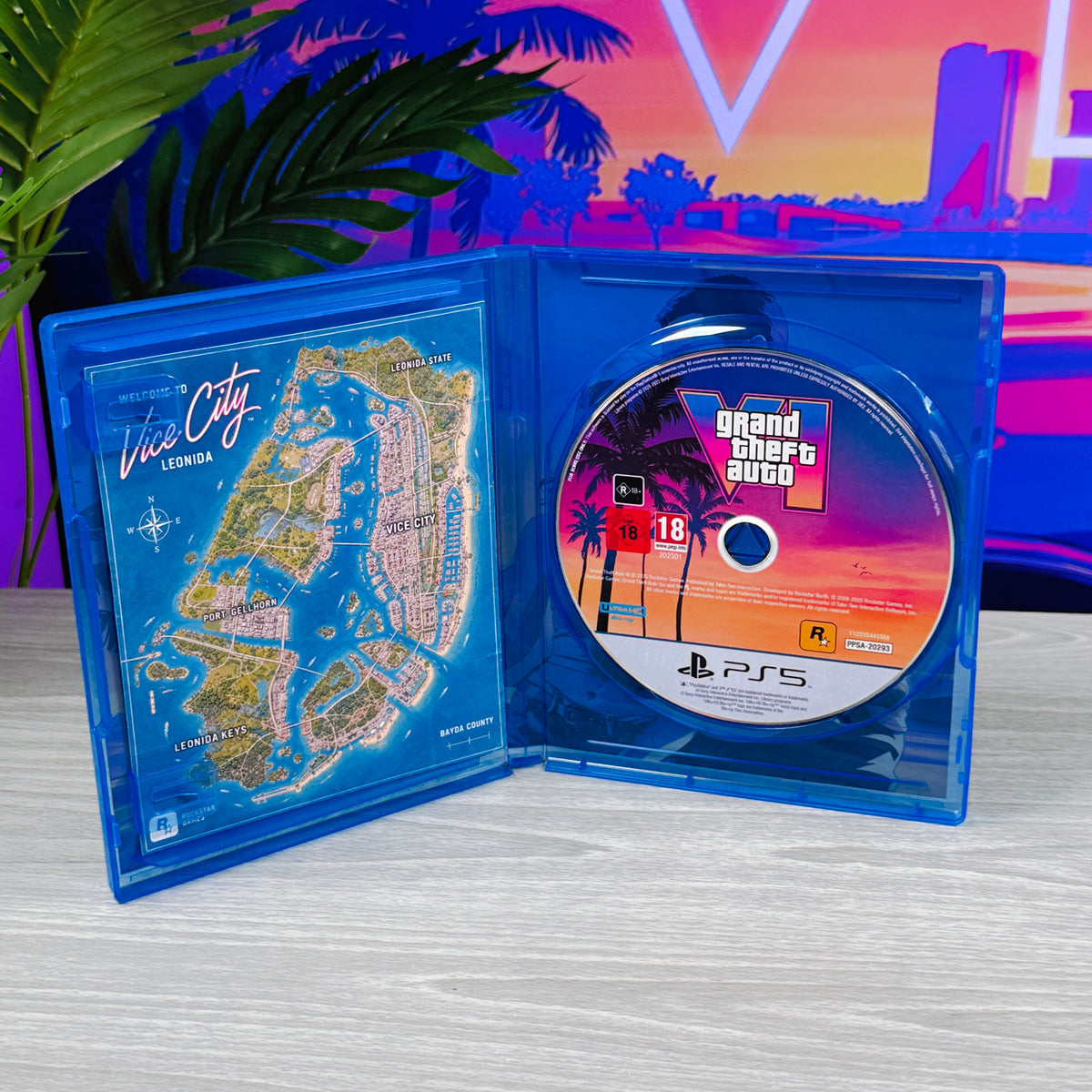 Grand Theft Auto VI (GTA 6) – Custom Replica PS5 Case & Display Disc