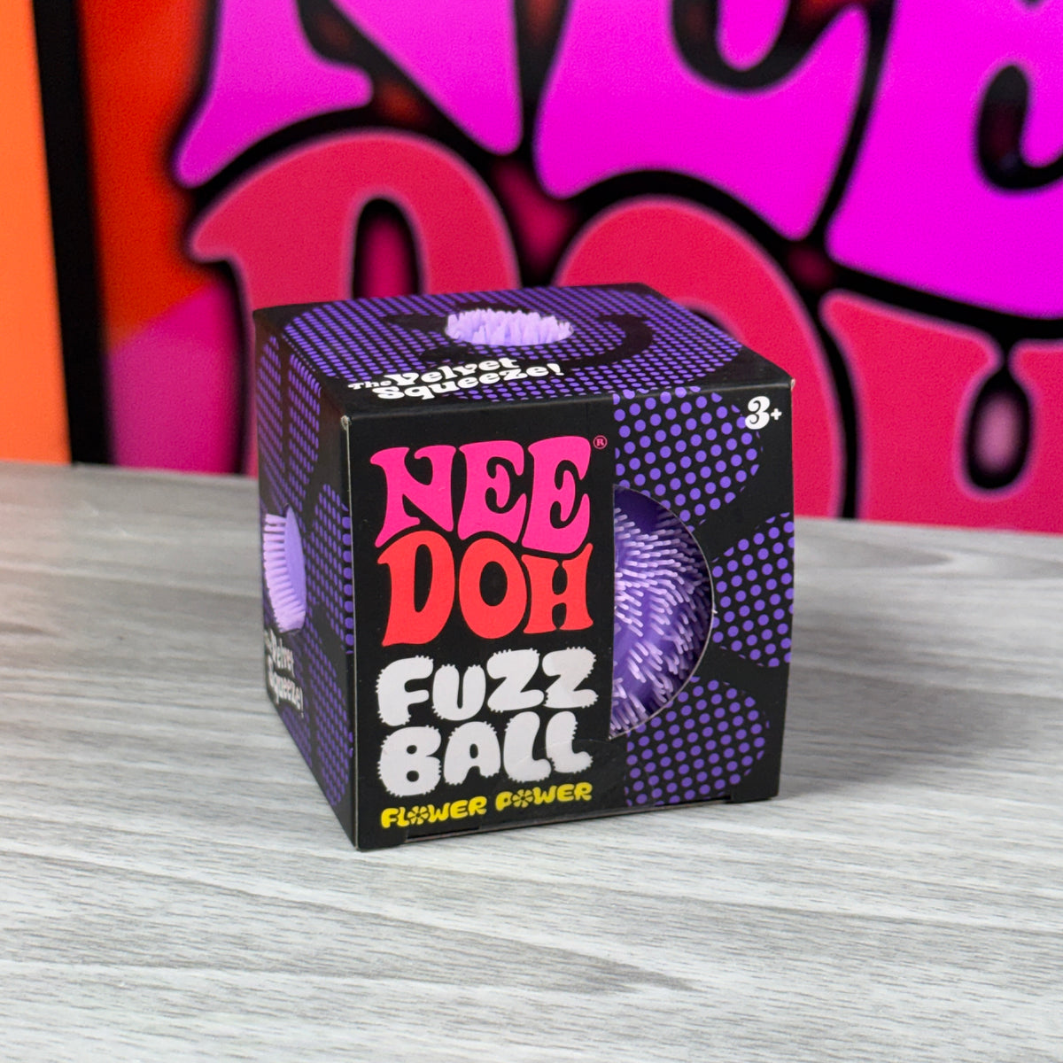 NeeDoh Fuzzball Flower Power / Original w/ Sticker Sheet