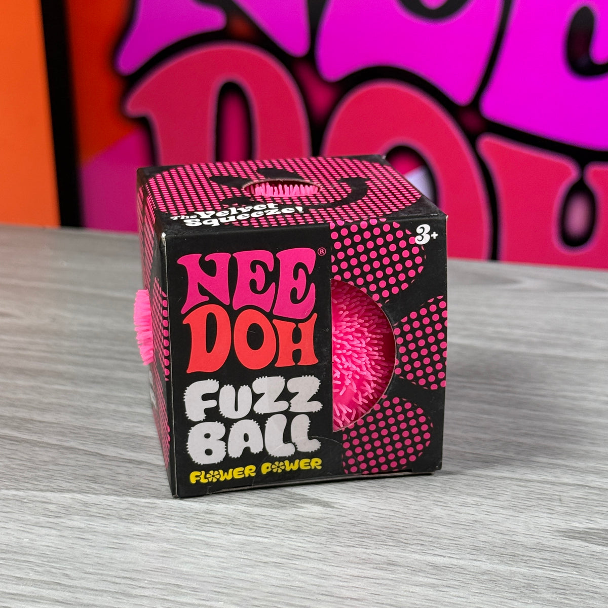 NeeDoh Fuzzball Flower Power / Original w/ Sticker Sheet