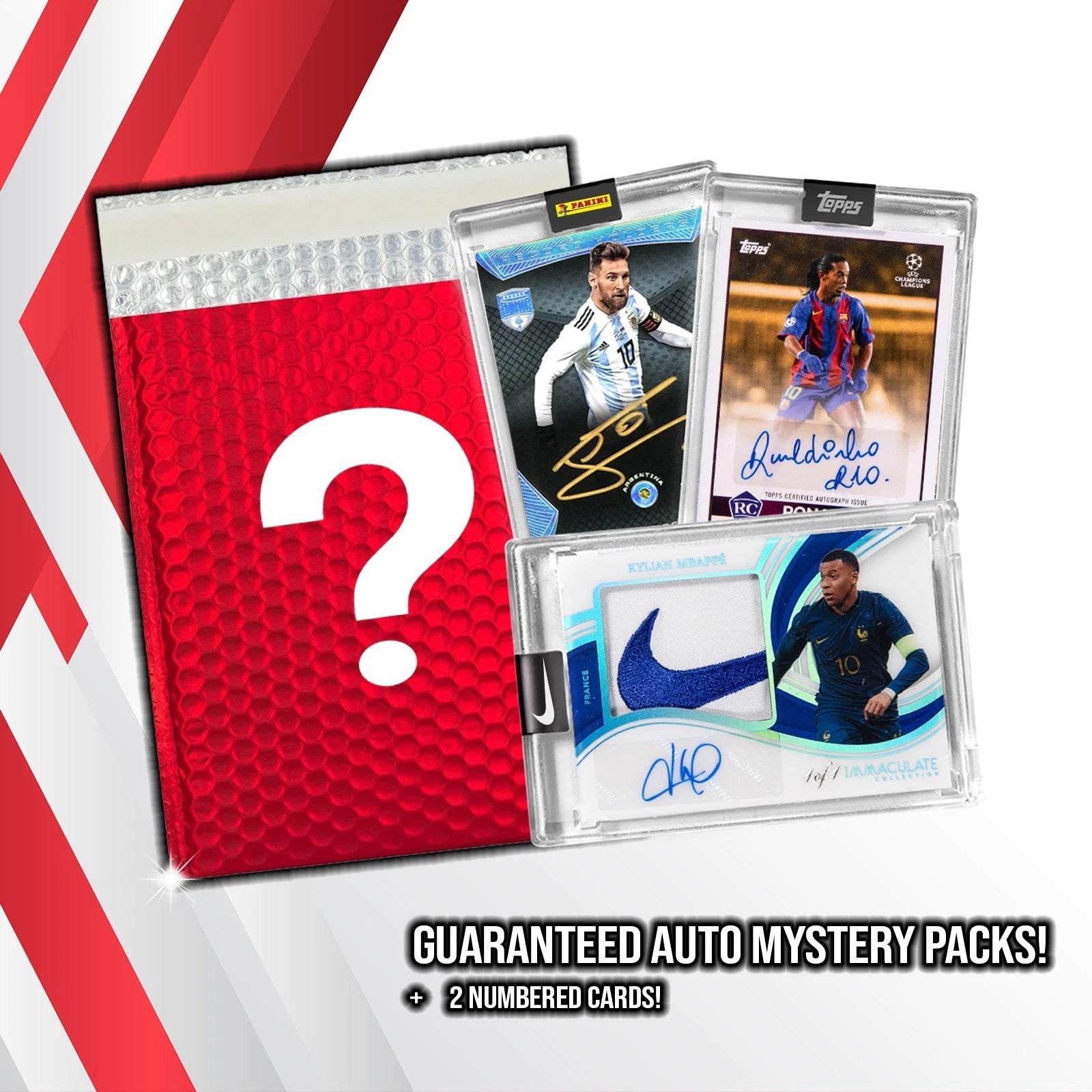 10 CARD SOCCER FOOTBALL MYSTERY PACK GUARANTEED AUTO + 2X NUMBERED!